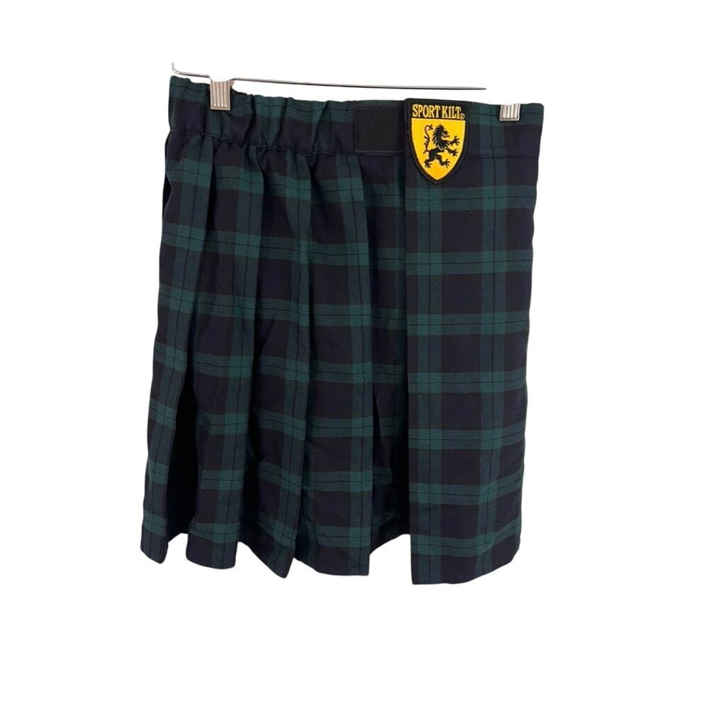 Sport Kilt Plaid Adjustable Blue Green Plaid Size Small